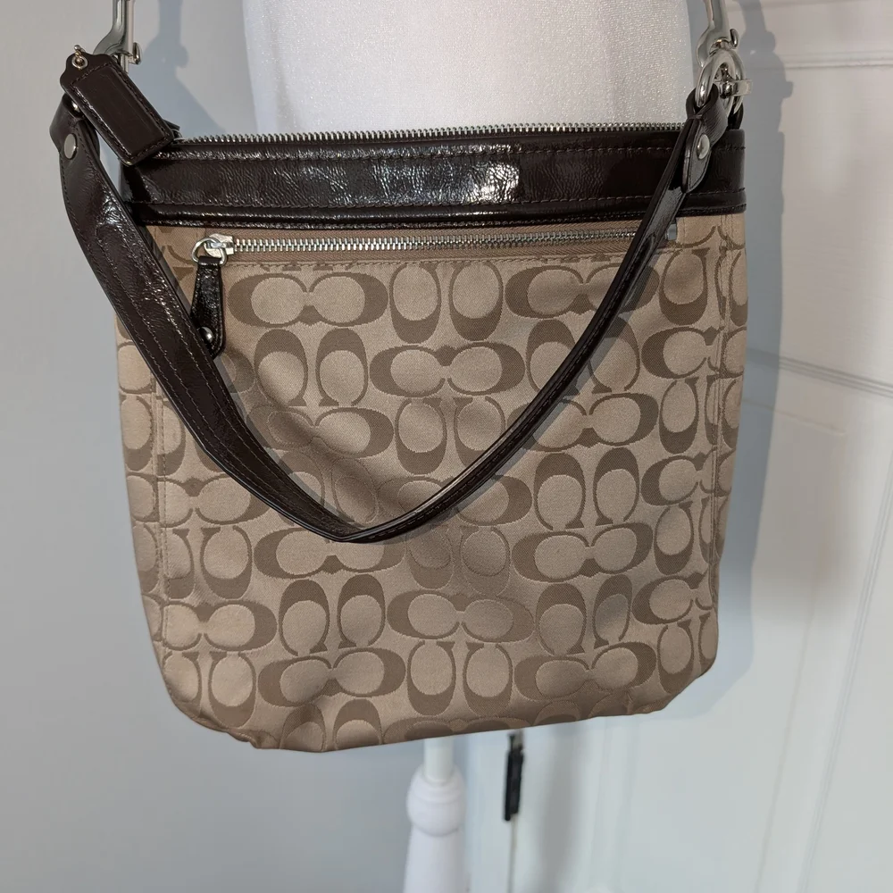 Coach Signature Ashley Crossbody Satchel and Matching Wristlet
